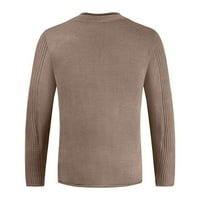 Пгерауг За мажи Цврст Круг На Вратот Пуловер Плетени Џемпери џемпери за мажи Браун XL