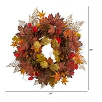 Скоро природна пластична Денот на благодарноста вештачки есенски венец, 30 “