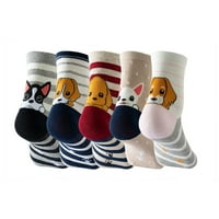 Qazqa женски животни тематски чорапи пет пара поставуваат sripe слатки чорапи дневни чорапи