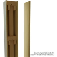 Ekena Millwork 12 W 16'H Pecky Cypress Endurathane Fau Wood Wood Non-Tapered Square Column Wrap со FAU Iron Capital & Base