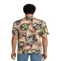 Butterвездена војна со машки флорални графички графички кошула, големина S-3XL