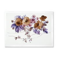 DesignArt 'Purple Wildflowers на бело IV' Традиционално врамен уметнички принт