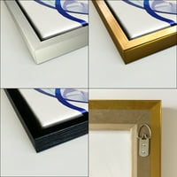 DesignArt 'Апстракт на злато и темно синиот облак' модерна врамена платна wallидна уметност печатење