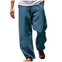 Ленена Облека За Мажи Природни Ленени Панталони За Мажи Современа Удобна Квалитетна Мека Ленена Џебна Боја Чисти Панталони