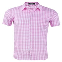 Копче за врвови на маички од маица надолу маица маица за вратот на вратот Обичен одмор блуза розова l