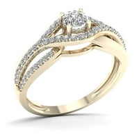 1 3CT TDW Diamond 10K жолто злато прстен за ангажман на бајпас