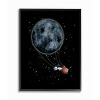 Студените индустрии Надворешен простор Месечината балон Астронаут вселенски патник врамен wallиден уметник дизајн од Рејчел