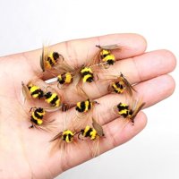 Ригаи Вештачки Инсекти Бумбари Пчела Мравка Пастрмка Летаат Риболов Наведуваш Бионски Мамка Справи, Случаен Боја Пчела#