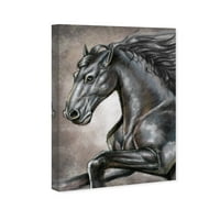 Wynwood Studio Animals Wall Art Canvas Prints 'Grey Horse' Farm животни - сива, кафеава