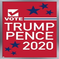 Трендови Меѓународно Гласање-Трамп Пенс Ѕид Постер 24.25 35.75.75 Сребрена Врамена Верзија