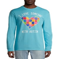Свесност за аутизам Машки долг ракав Јас сакам некого маица