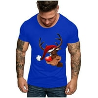 Sdjma mens hipster хип хоп низ графичка маица маица Нова Божиќна мода елк печати кратки ракави врвни случајни удобни врвови