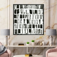 DesignArt 'Апстрактна црно -бела тули' модерно врамени платно wallидни уметности