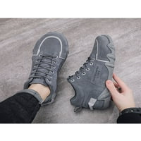 Mуалај Машки Обични Чевли За Пешачење Патики Со Среден Врв Станови За Дишење Нелизгачки Модни Чевли За Возење Машки Мажи Чипка
