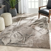 Добро ткаени Лисабон Глорија Ботанички преодни лисја образец од слонова коска ретро 7'10 9'10 Област килим