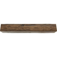 Ekena Millwork 8 W 12 H 12'l 3-страничен Riverwood Endurathane Fau Wood Teailing Beam, Premium Aded
