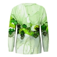 Кошули Со Долги Ракави За Жени Слатки Цветни Печатени Графички Маици Блузи Секојдневни Плус Големина Основни Врвови Пуловер