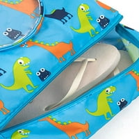 Гомели Детски Ранец Торби За Влечење На Плажа Водоотпорна Торба За Пливање Цртан Филм За Патување Во Теретана Син Диносаурус