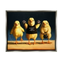 Смешно вежби за вежбање пилиња животни животни и инсекти сликање сив пловиј врамен уметнички печатен wallид уметност