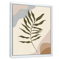 DesignART 'Апстрактна ботаничка минималистичка лисја во тонови на Земјата i' модерна врамена платно wallидна уметност печатење