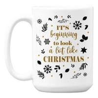 Почнува Многу Да Личи На Божиќна Бела Керамичка Кригла За Кафе И Чај
