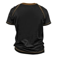 ФОПП Продавач на машка маица Раглан ретро кратка ракав за печатење на вратот на вратот црна xxxxxxl
