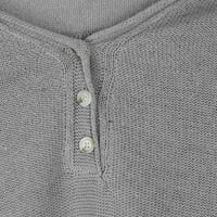 Долги Преголеми Џемпери За Жени Обична Почва Копче Со Долги Ракави Плетен Пуловер В-Врат Џемпер Палто Греј ХХЛ