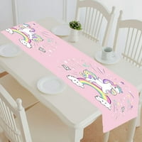 Еднорог поп -уметност на розовата табела тркач плакам чаршав за домашен декор