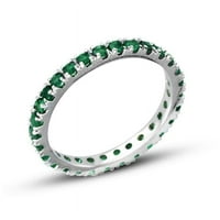 14К бело злато рубински смарагд дијамант сафир 4-парчен вечен опсег прстен
