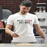 Направете пица не воени графички мажи бела маица, машка голема
