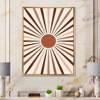 DesignART 'зрачно геометриско сонце' модерна врамена платна wallидна уметност печатење
