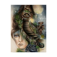 Трговска марка ликовна уметност „Moonlit Manor“ платно уметност од Шина Пике уметност и илустрација