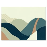Пејзаж со ридови Апстрактна геометриска уметност сликарство платно уметничко печатење