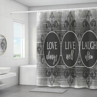 туш завеса, црна и бела шема љубов секогаш живеат добро се смеат често туш завеса, погоден за дома бања када водоотпорен декорација