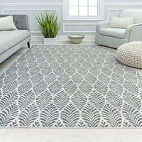 Мејсон Брукс Кресида CA15A Фузија сива геометриска современа сива област килим, 2'6 4 '