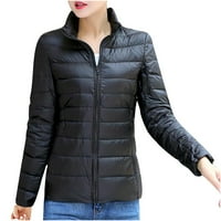Зимски палта на Какина за жени плус големина, женски палто за надворешна облека цврста, чувајте топло долги ракави дами врвови