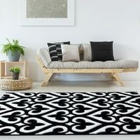 Обединети ткајачи Драхма Беначи модерен геометриски акцент килим, црна, 1'10 2'8