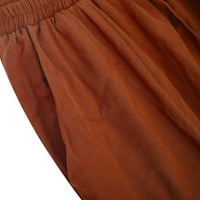Вонкос Обични Панталони За Жени На Продажба-Контрола На Стомакот Лесни Панталони Со Еднобојни Памучни Ленени Панталони Со Широка