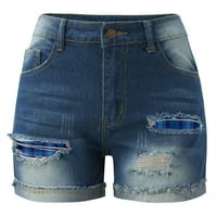 Ociviesr жени летни кратки панталони фармерки тенок дупка шорцеви панталони со џебови Jeanан панталони за жени со дупки Jeanан