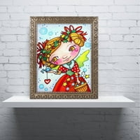 Трговска марка ликовна уметност Холи и снег платно уметност од ennенифер Нилсон, златна украсна рамка