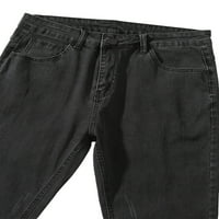 Бинпурни Мажи Тенки Панталони Со Моливи Машки Еднобојни Долги Фармерки Со среден раст