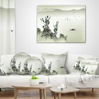 DesignArt Планини и море - пејзаж печатена перница за фрлање - 18x18
