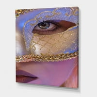 ДизајнАрт „Венецијанска маска на женско лице“ модерно печатење на wallидови од платно