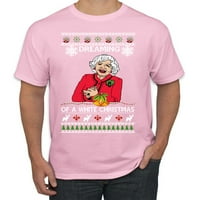 Диво Боби Бети Вајт, сонувам за бело грда Божиќна машка графичка мета, светло розова, голема