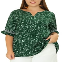 Уникатни поволни цени женски плус големина летни облеки и пински точки цветни модни блузи