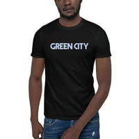 Зелен Град Ретро Стил Памучна Маица Со Кратки Ракави Со Недефинирани Подароци