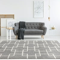 Обединети ткајачи Небесен Дадраил современ геометриски акцент килим, сива, 3'3 4'11