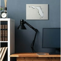 Tuphel Industries Florida Map Map Map Неутрална печатена дизајн платно wallидна уметност од Дафне Полсели