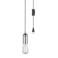 Globe Electric Електрик Едисон 1-светло сиво и полиран Chrome Plug-in Mini приврзок, 12591