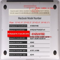 Каишек Пластични Хард Случај Школка Покритие Само За-Ослободување MacBook Pro 13 Нема Допир + Црна Тастатура Покрие Модел: А1425